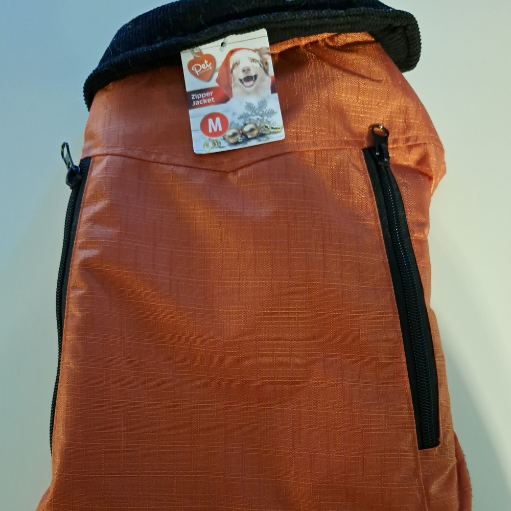 NWT Rust Orange/Black Dog Jacket